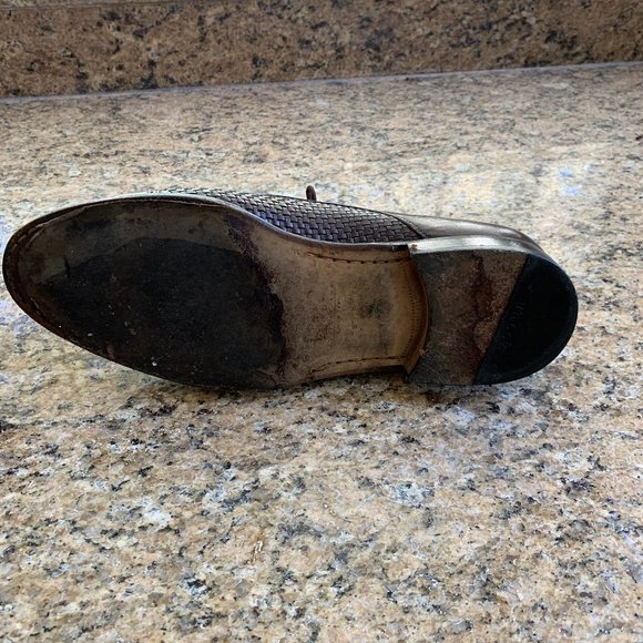 Vintage Bally Brown Leather Basket Weave Loafers main image 12